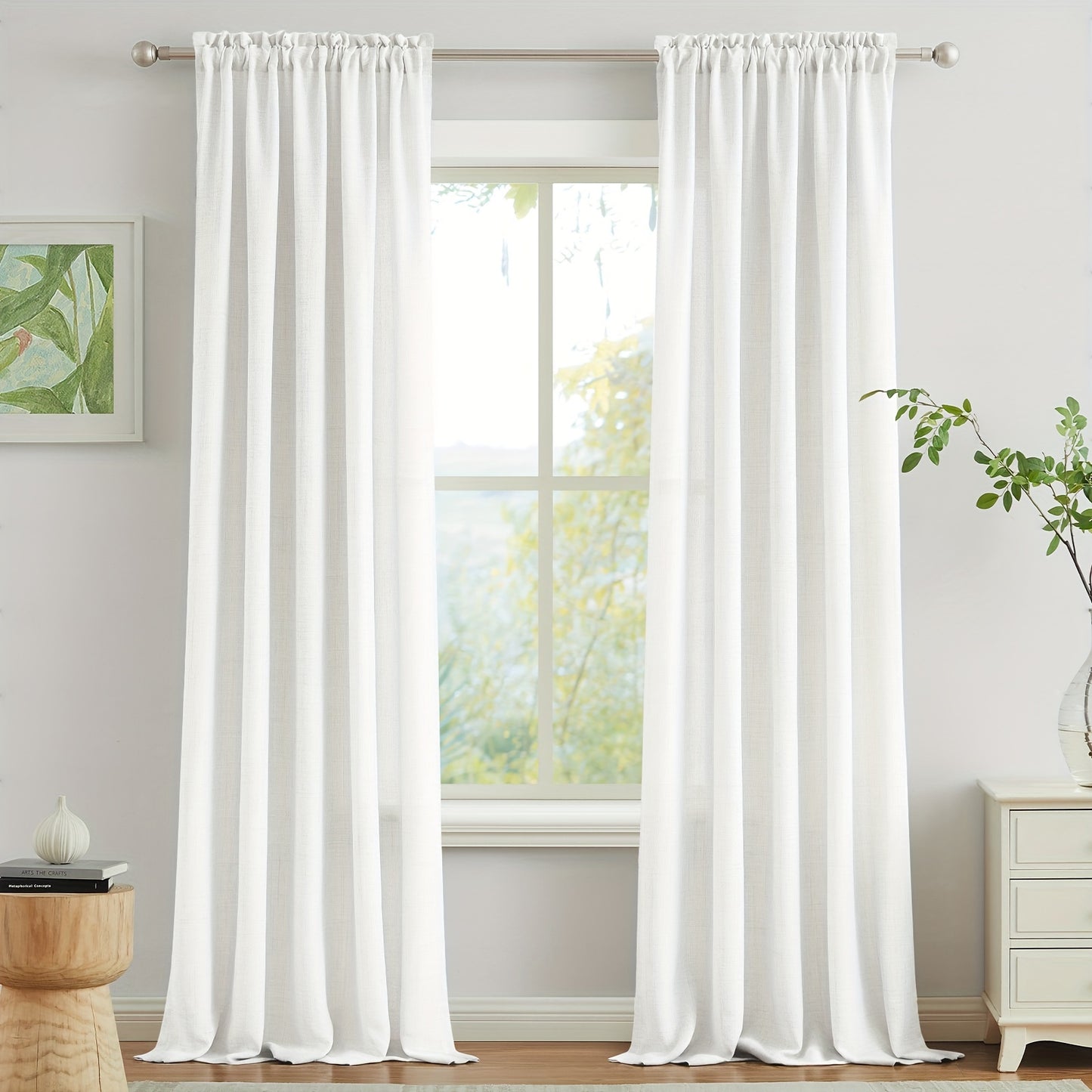 Linen Curtains Rod Pocket Burlap Linen