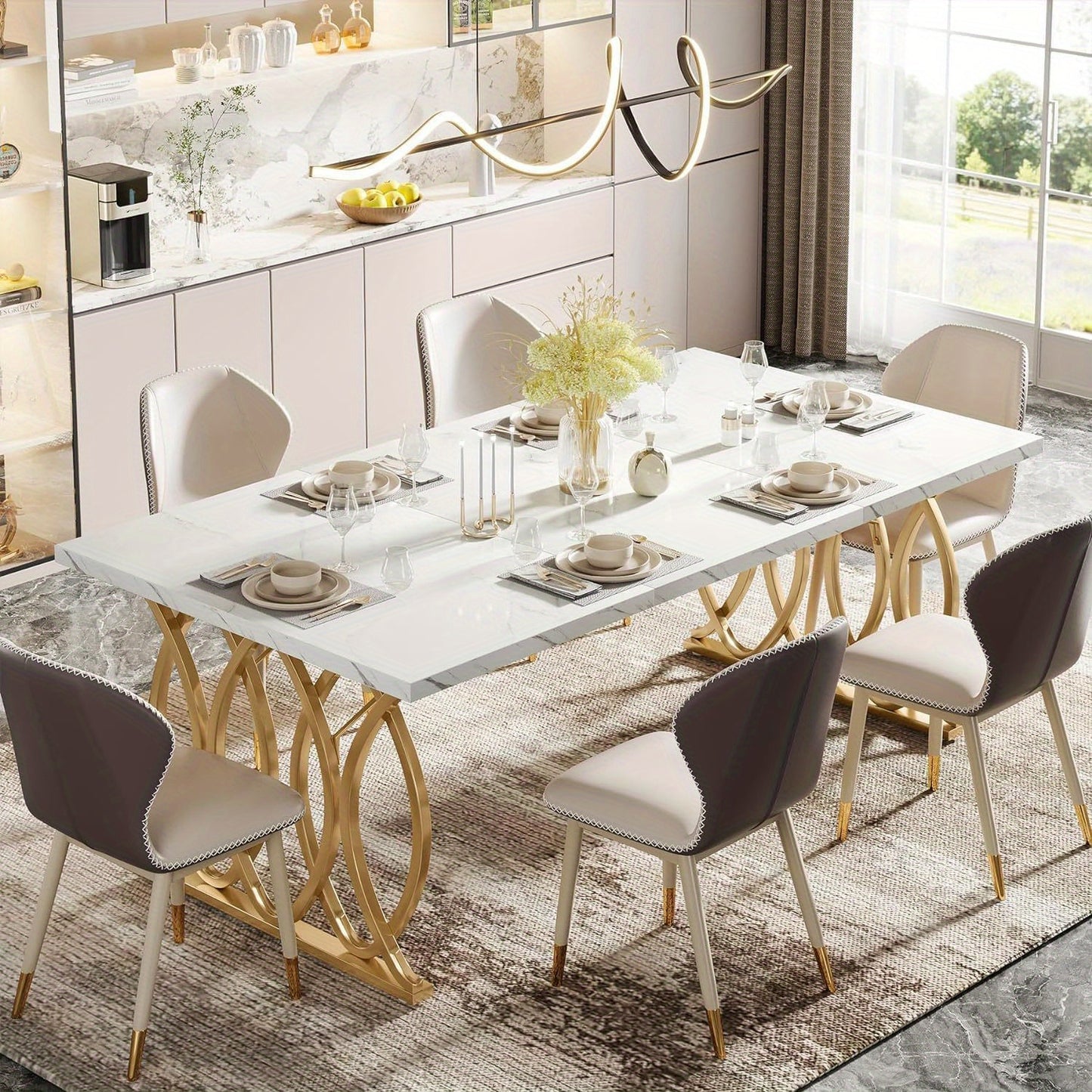 Large Modern Rectangular Dining Table