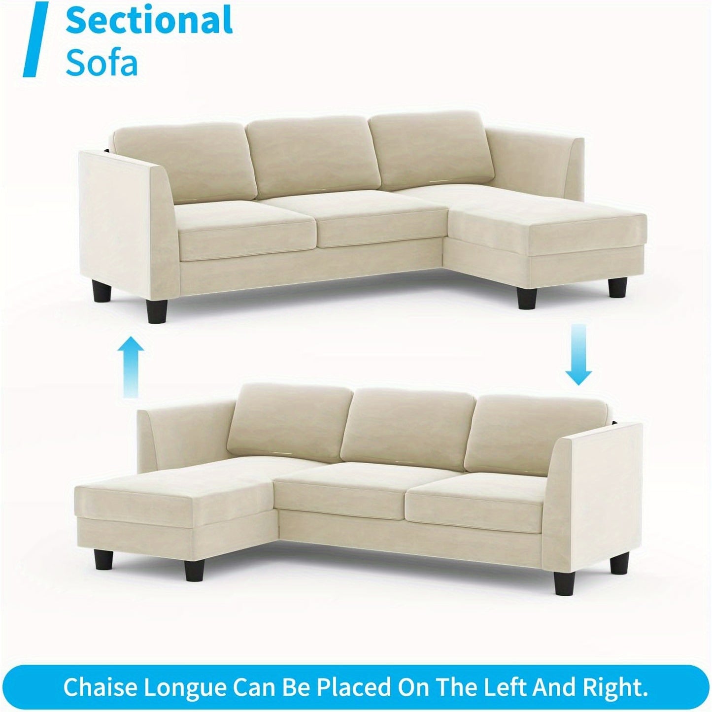 Convertible L Shaped Sectional Sof.