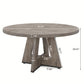 Rustic Wood Round Farmhouse Dining Table for 4