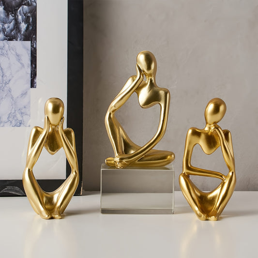 Golden Thinker Figurine Set