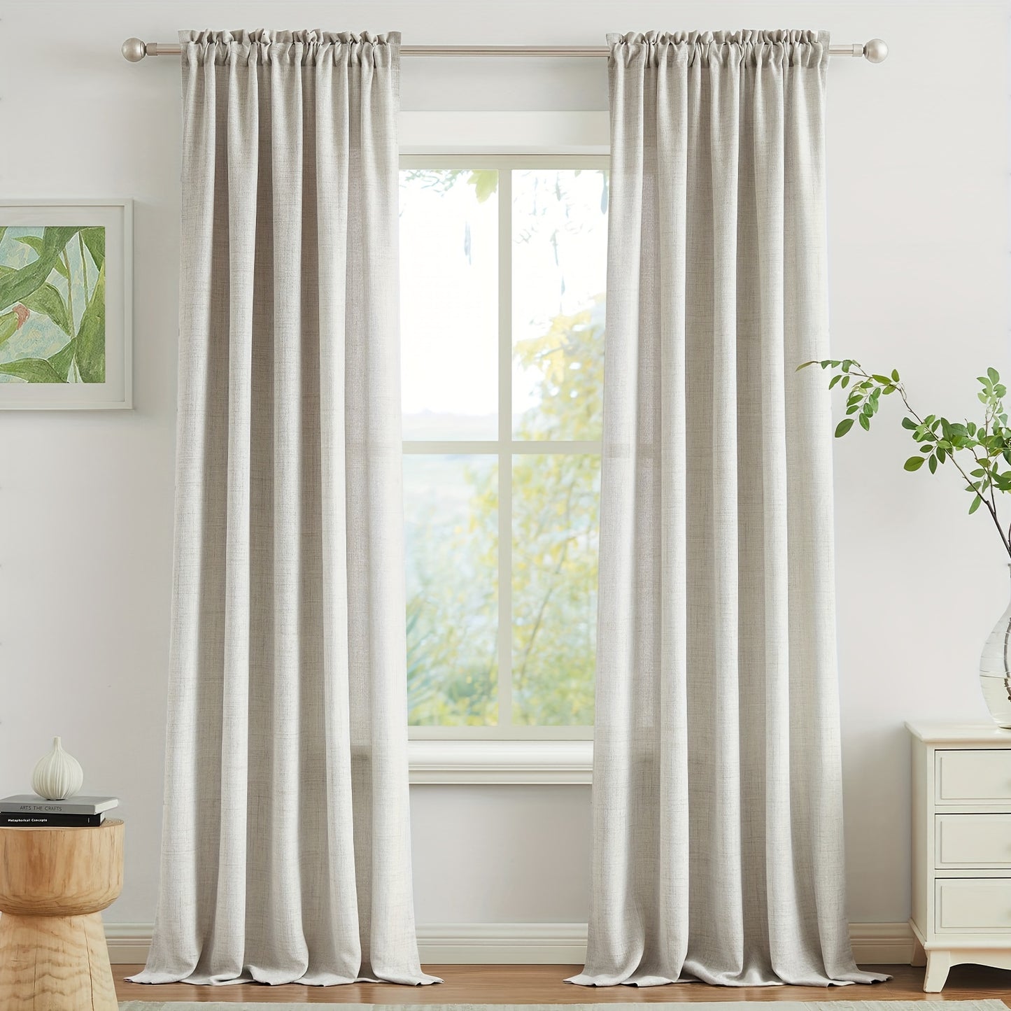 Linen Curtains Rod Pocket Burlap Linen