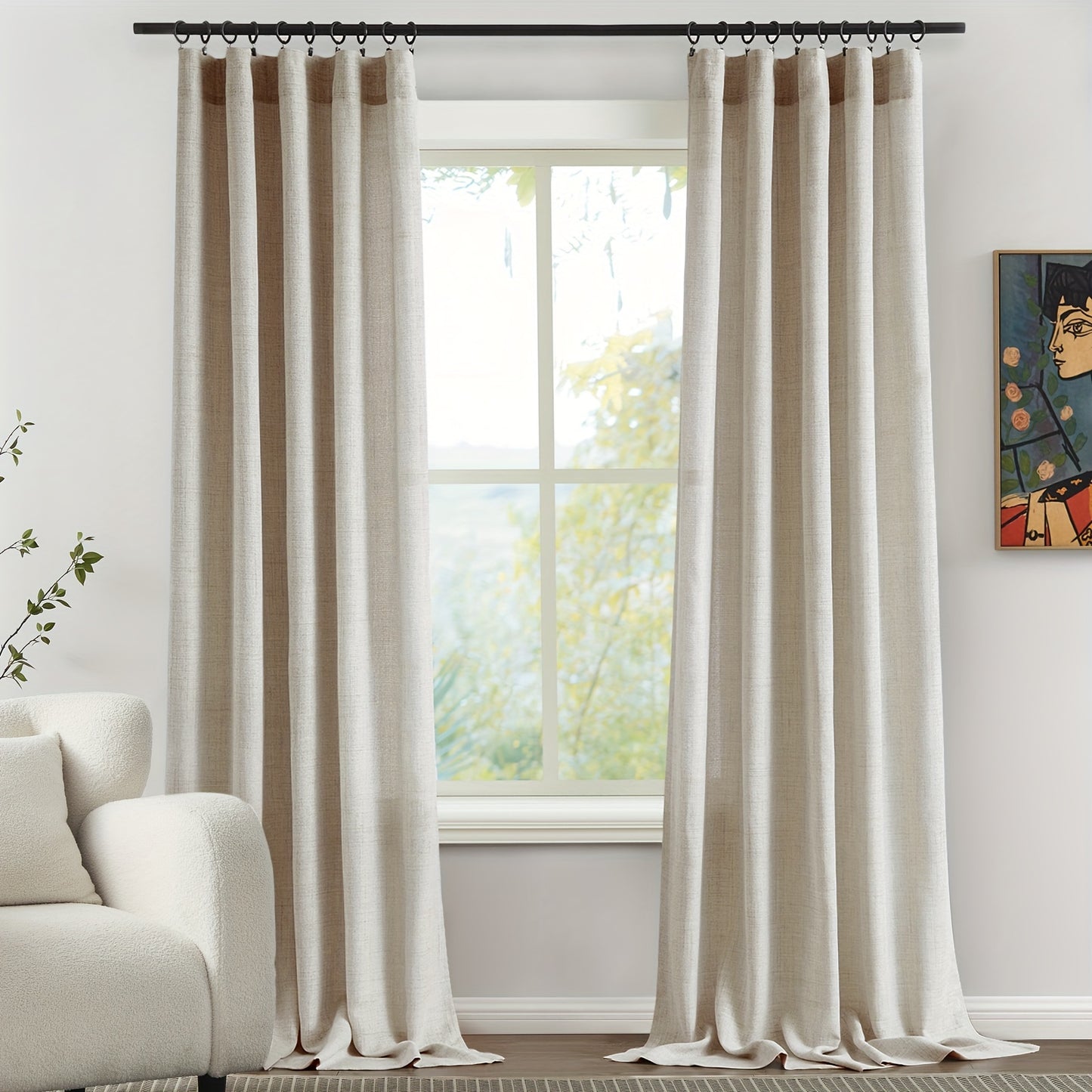 Linen Curtains Rod Pocket Burlap Linen