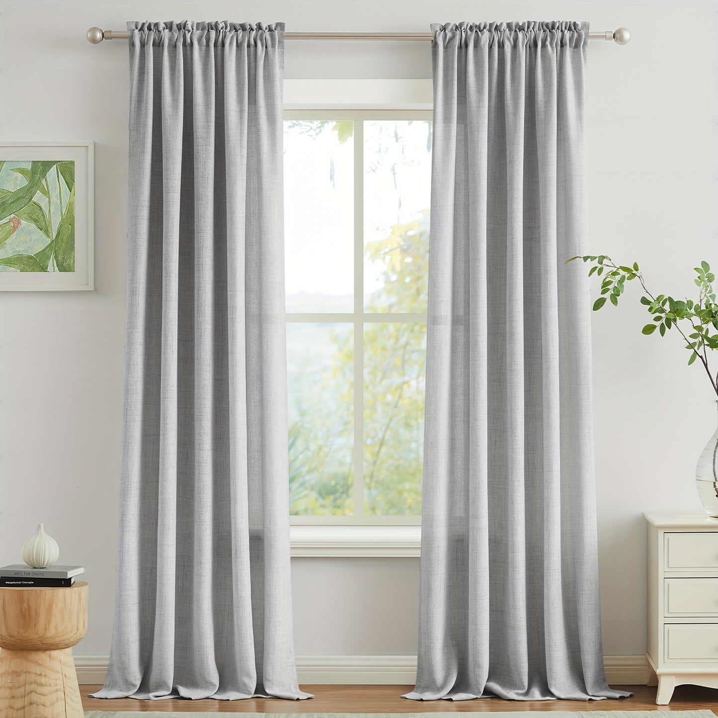 Linen Curtains Rod Pocket Burlap Linen