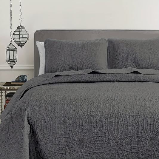 Embossed Soft-Touch Bed Quilt Set