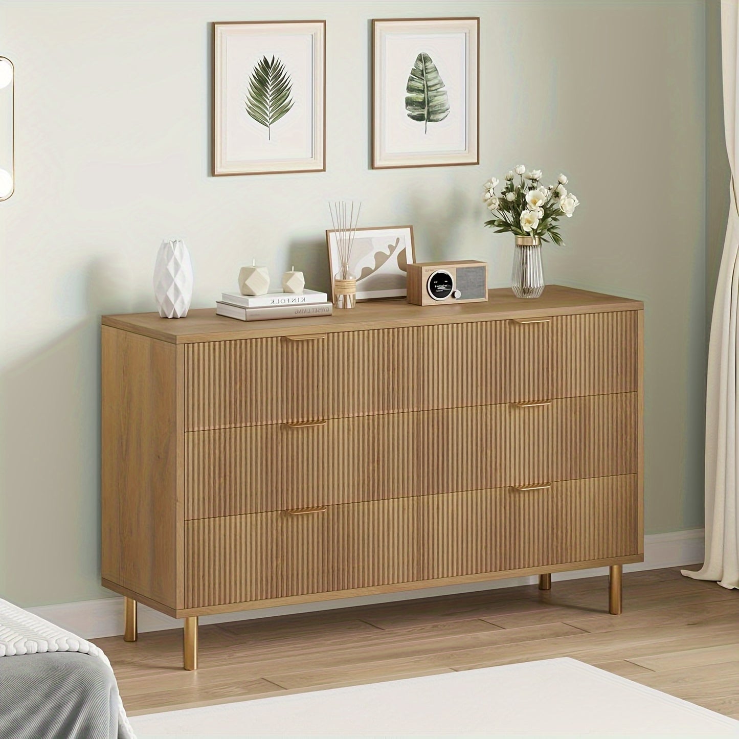 6-Drawer Modern Wooden Double Chest