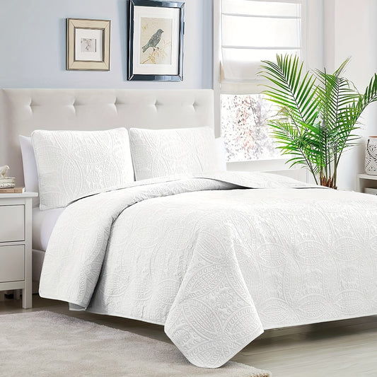 Embossed Soft-Touch Bed Quilt Set