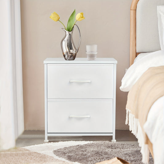 Compact Nightstand - 2 Storage Drawers.