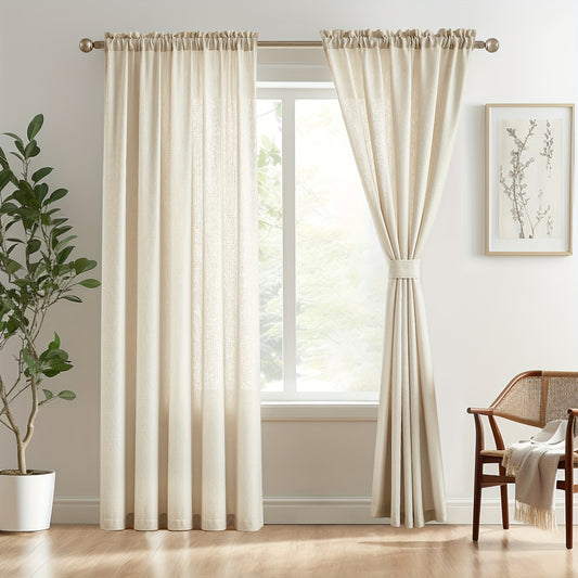 Natural BeigeSemi Sheer Curtains