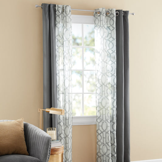 Cord And Ring Curtain Set