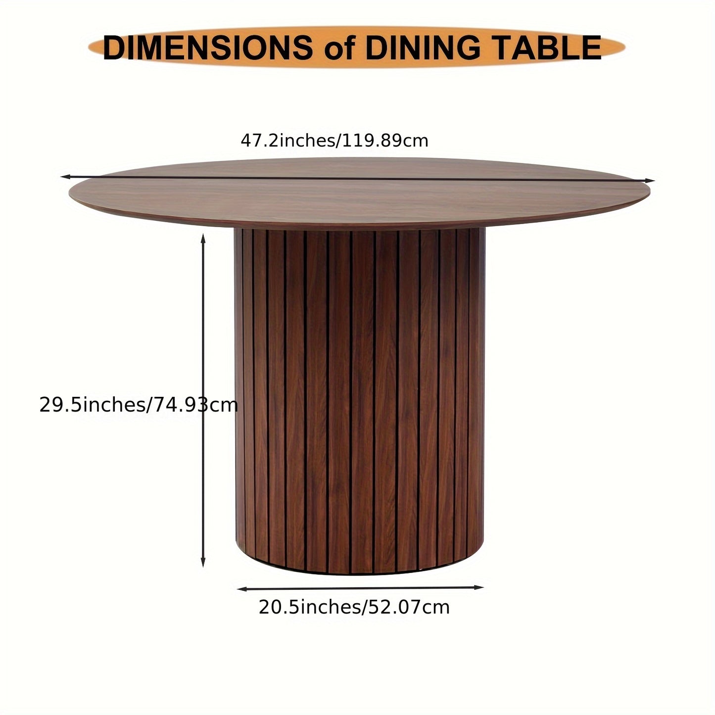 Modern Round Wood Dining Table for 4